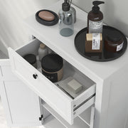 Bathroom Storage Cabinet Bathroom Storage Cabinet with Drawer and Cupboard, Adjustable Shelves, for Bathroom, Living Room, Kitchen - 60 x 30 x 102.5 cm, White