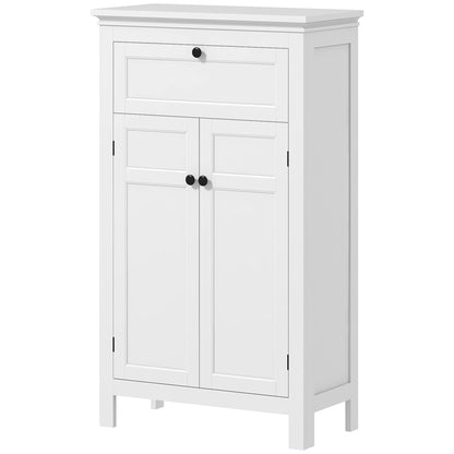 Bathroom Storage Cabinet Bathroom Storage Cabinet with Drawer and Cupboard, Adjustable Shelves, for Bathroom, Living Room, Kitchen - 60 x 30 x 102.5 cm, White