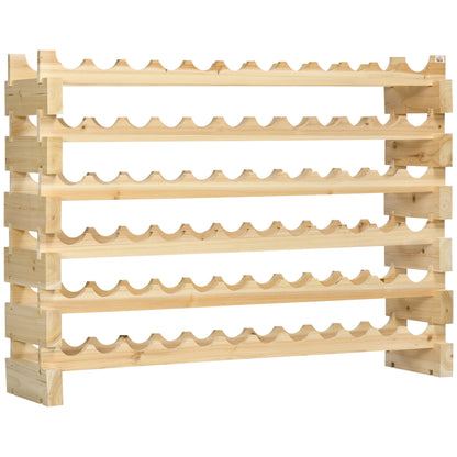 72-Bottle Wine Rack 6-Level Vertical Wine Rack Load 100 kg for Kitchen Dining Bar 114x28x85 cm Natural Wood