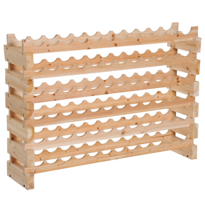 72-Bottle Wine Rack 6-Level Vertical Wine Rack Load 100 kg for Kitchen Dining Bar 114x28x85 cm Natural Wood