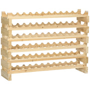 72-Bottle Wine Rack 6-Level Vertical Wine Rack Load 100 kg for Kitchen Dining Bar 114x28x85 cm Natural Wood