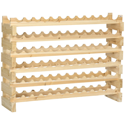 72-Bottle Wine Rack 6-Level Vertical Wine Rack Load 100 kg for Kitchen Dining Bar 114x28x85 cm Natural Wood