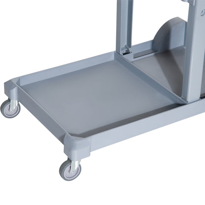 Cleaning Cart with 100L Professional and Multifunctional Bag for Hotels, Hostels with 3 Trays and 1 Platform 121x50.5x96.5 cm Gray and Yellow