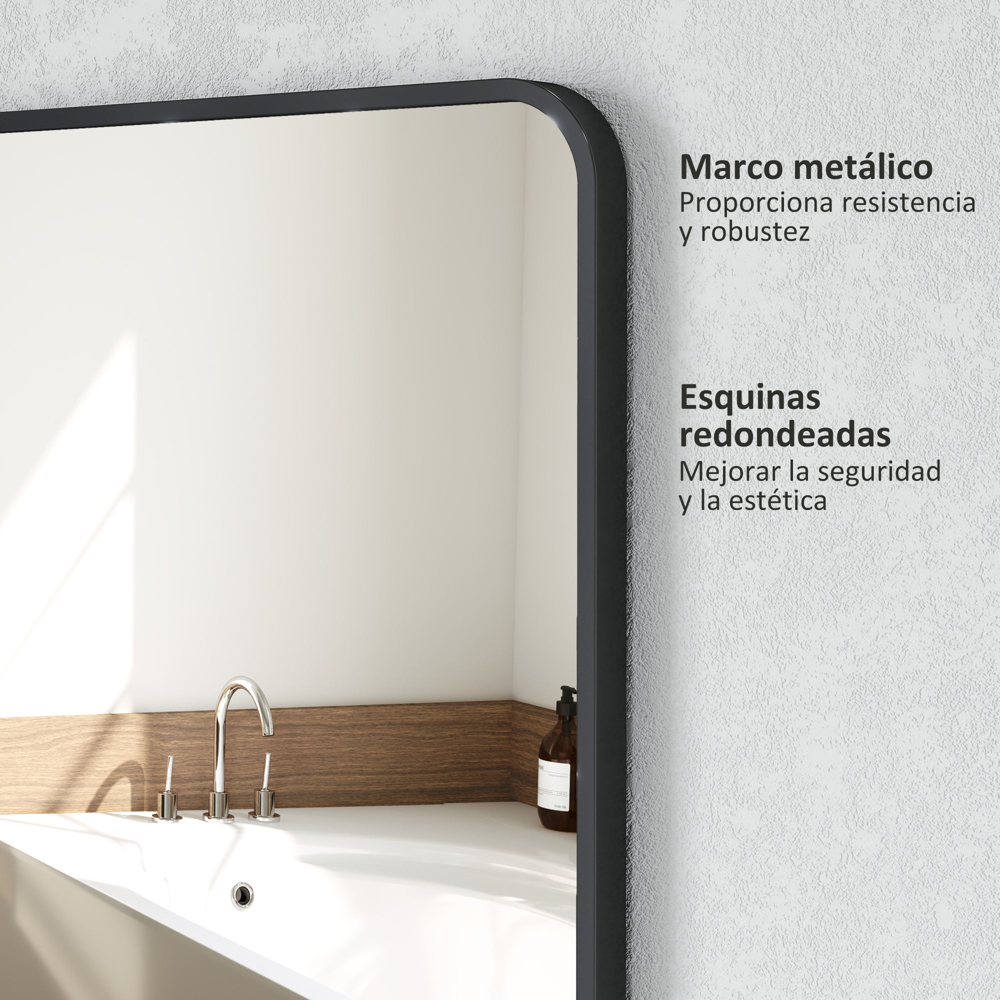 Bathroom Mirror 19.7x27.6 inches Wall Mirror Decorative Mirror with Metal Frame and Easy Hook Installation for Living Room Entryway Hallway Black