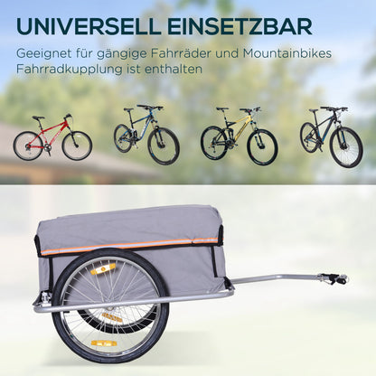 Foldable Bicycle Trailer Cargo Trailer with Coupling, Loadable up to 40 kg, Transport Trailer Trailer for Bicycle Handcart 140 x 88 x 60 cm