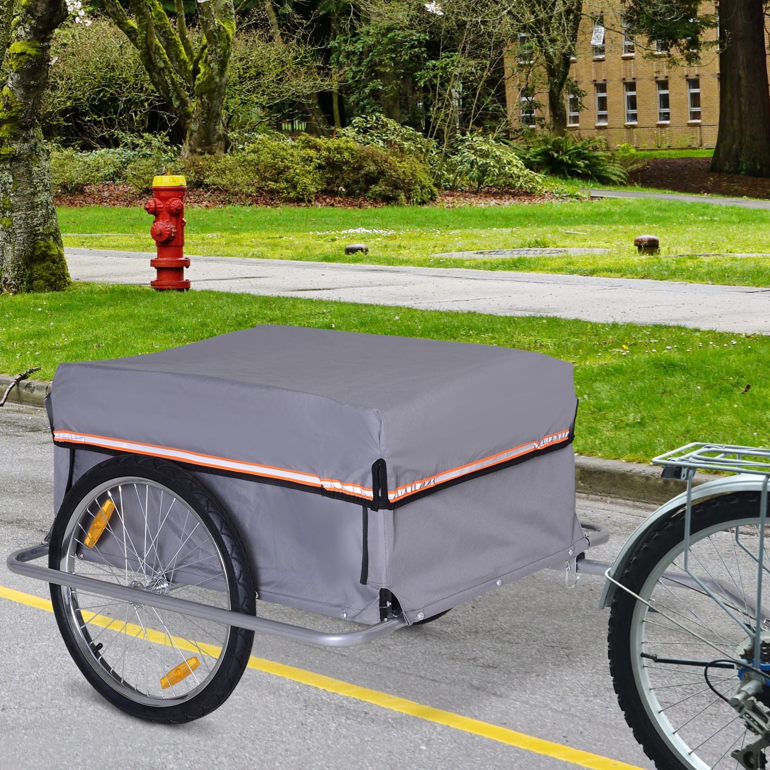 Foldable Bicycle Trailer Cargo Trailer with Coupling, Loadable up to 40 kg, Transport Trailer Trailer for Bicycle Handcart 140 x 88 x 60 cm