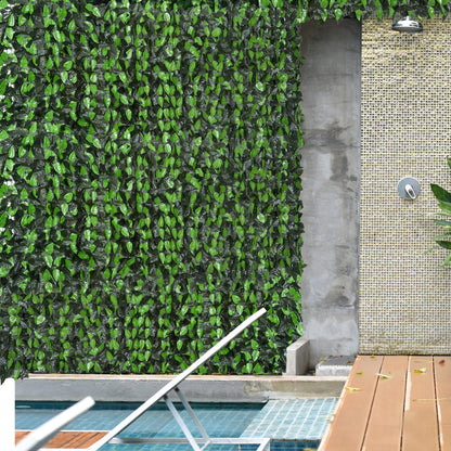 Artificial Hedge Privacy Screen, UV Protected Privacy Screen, Green Balcony Privacy Screen, Fence Privacy Screen with Leaves, Hedge Fence, Wall Artificial 300 x 100 cm for Garden Wedding