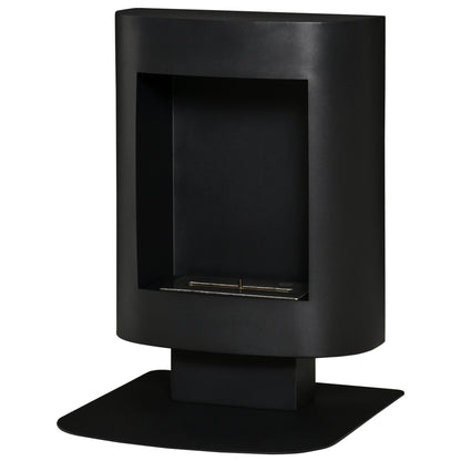 1.5L Ethanol Fireplace with 3 Hours Duration, Fireplace with Cover up to 20 sqm Heat Output 2000W, 46.5x53x65cm, Black