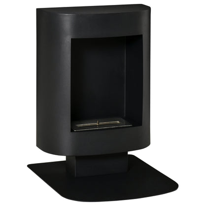 1.5L Ethanol Fireplace with 3 Hours Duration, Fireplace with Cover up to 20 sqm Heat Output 2000W, 46.5x53x65cm, Black