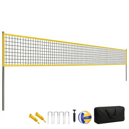 SPORTNOW Badminton Set – Adjustable Badminton/Volleyball Net with Height-Adjustable Steel Poles, Portable Net, Volleyball, Boundary Lines, Carry Bag for Indoor & Outdoor
