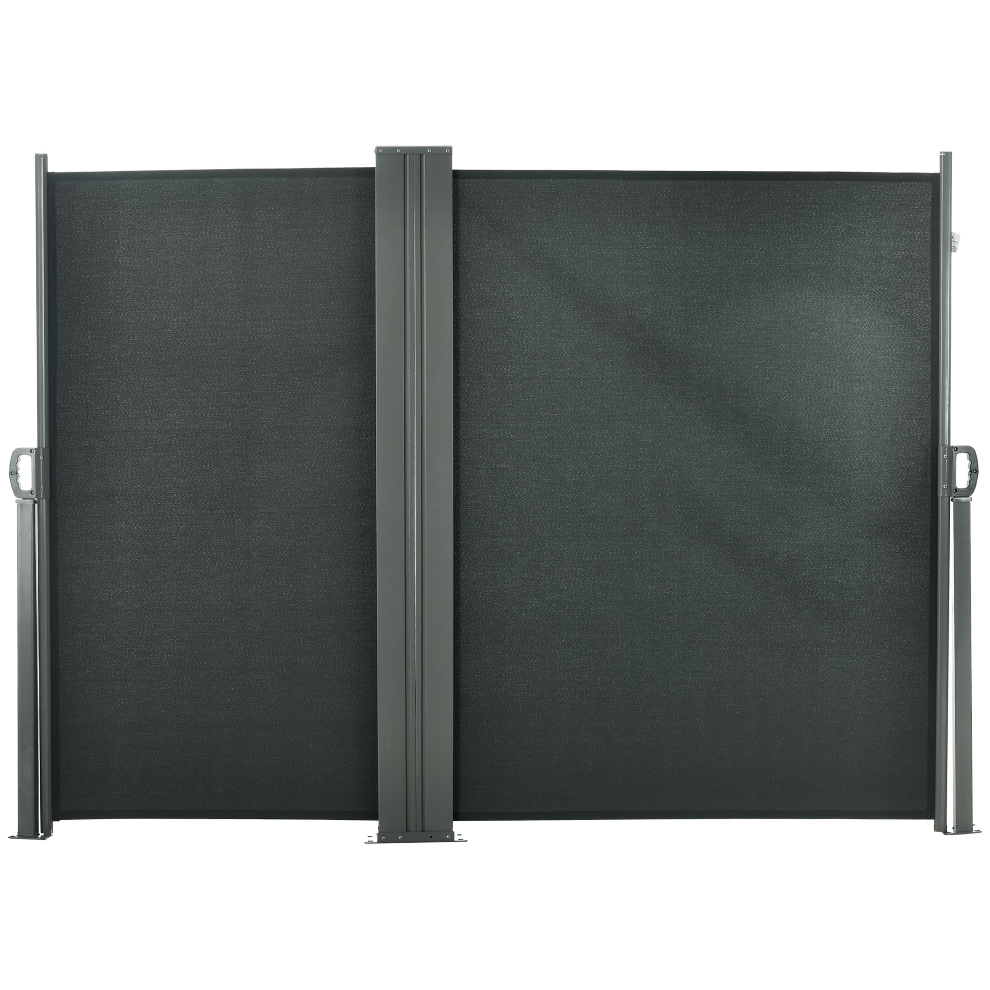 Double Side Awning Privacy Screen Retractable Windbreak 6L x 1.80H m High-Density 180 g/m² Anti-UV Polyester Gray