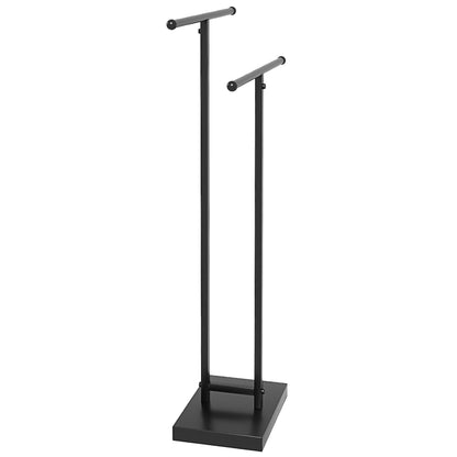 Freestanding Towel Rack 2-Tier Metal Towel Holder for Bathroom, 50W x 18.5D x 85H cm, Black
