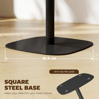 Dining Table — Modern 2-Person 24" x 24" Square Table with Steel Frame, Natural Wood