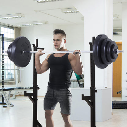 70 kg Weight Bar with Dumbbells Adjustable Weight Set with 8 Discs 1.5kg 5kg 10kg 15kg and 1 Bar for Strength Training at Home Gym Office 170x40.5x40.5 cm Black