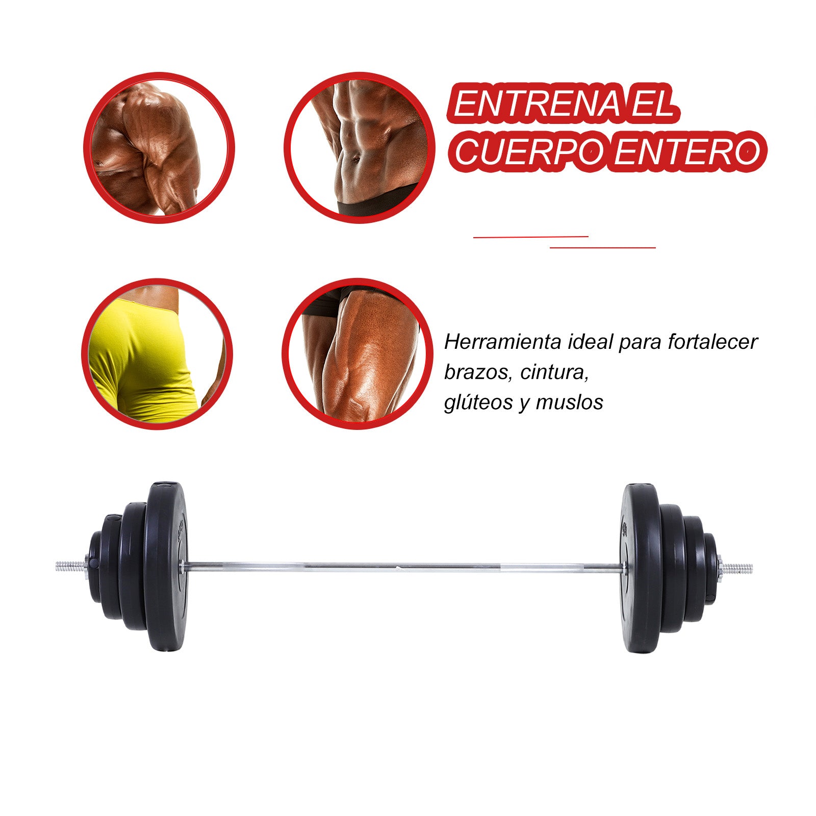 70 kg Weight Bar with Dumbbells Adjustable Weight Set with 8 Discs 1.5kg 5kg 10kg 15kg and 1 Bar for Strength Training at Home Gym Office 170x40.5x40.5 cm Black