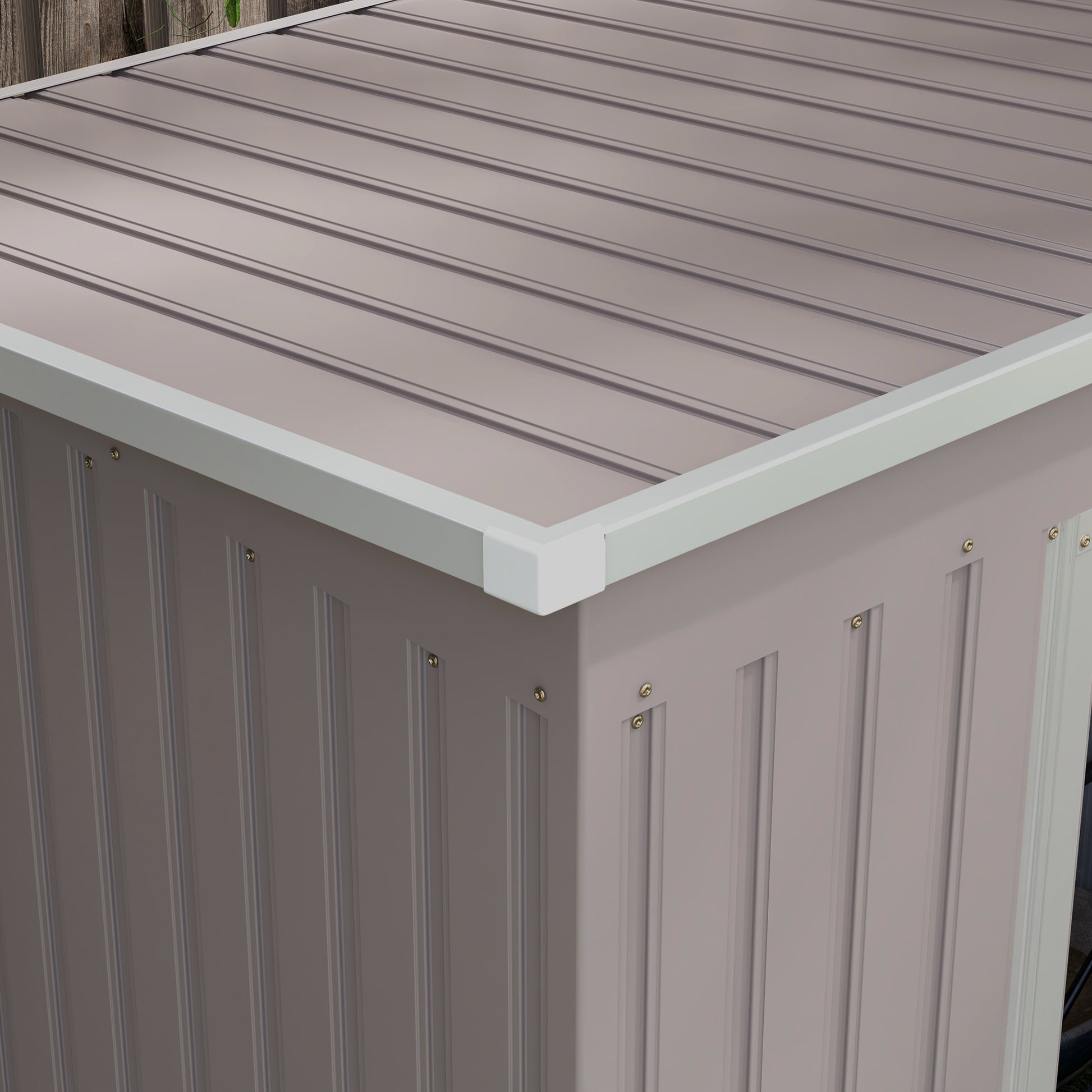 Outdoor Garden Shed 3.2 m² 213x130x172 cm Garden Shed with Sliding Door Sloped Roof Reinforced Base (Floor Not Included) and 2 Windows Light Gray