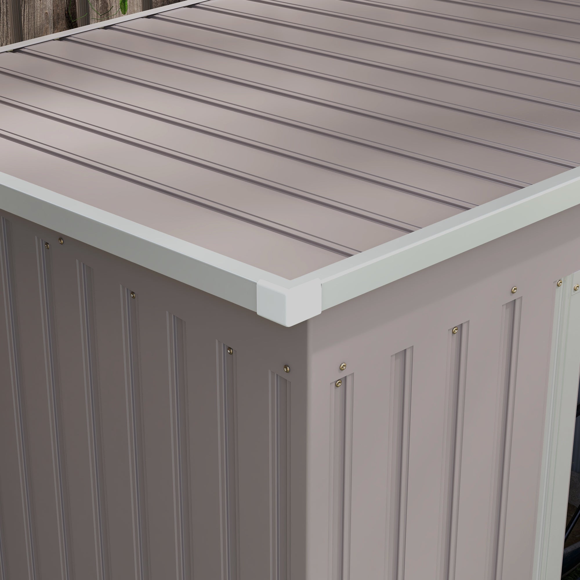 Outdoor Garden Shed 3.2 m² 213x130x172 cm Garden Shed with Sliding Door Sloped Roof Reinforced Base (Floor Not Included) and 2 Windows Light Gray