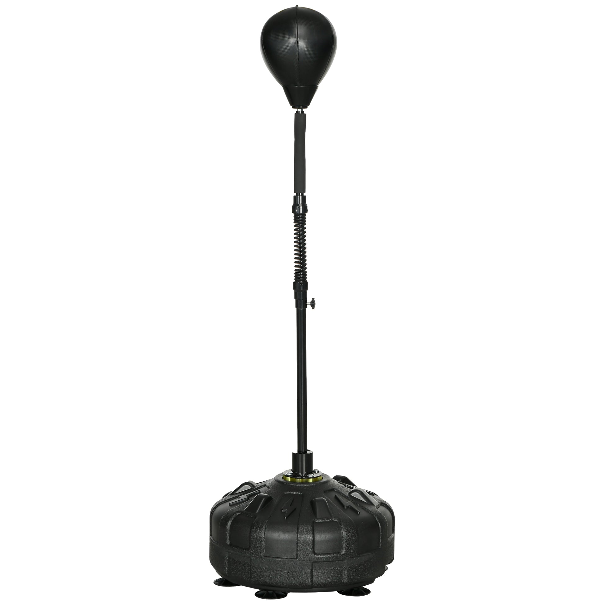 SPORTNOW Punching Ball, 145-180 cm Height Adjustable Free Standing Boxing Bag Trainer with Suction Cup, Stand Boxing Ball, Speed Ball for Exercise, Training, Synthetic Leather, Black