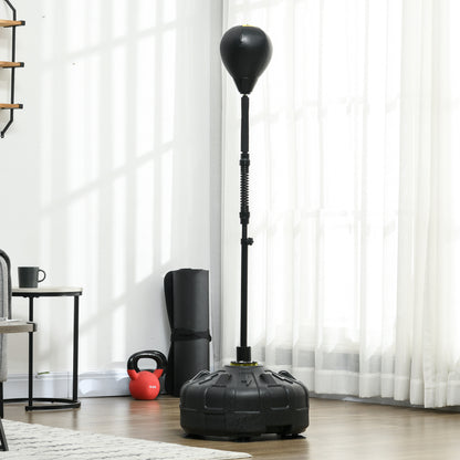 SPORTNOW Punching Ball, 145-180 cm Height Adjustable Free Standing Boxing Bag Trainer with Suction Cup, Stand Boxing Ball, Speed Ball for Exercise, Training, Synthetic Leather, Black