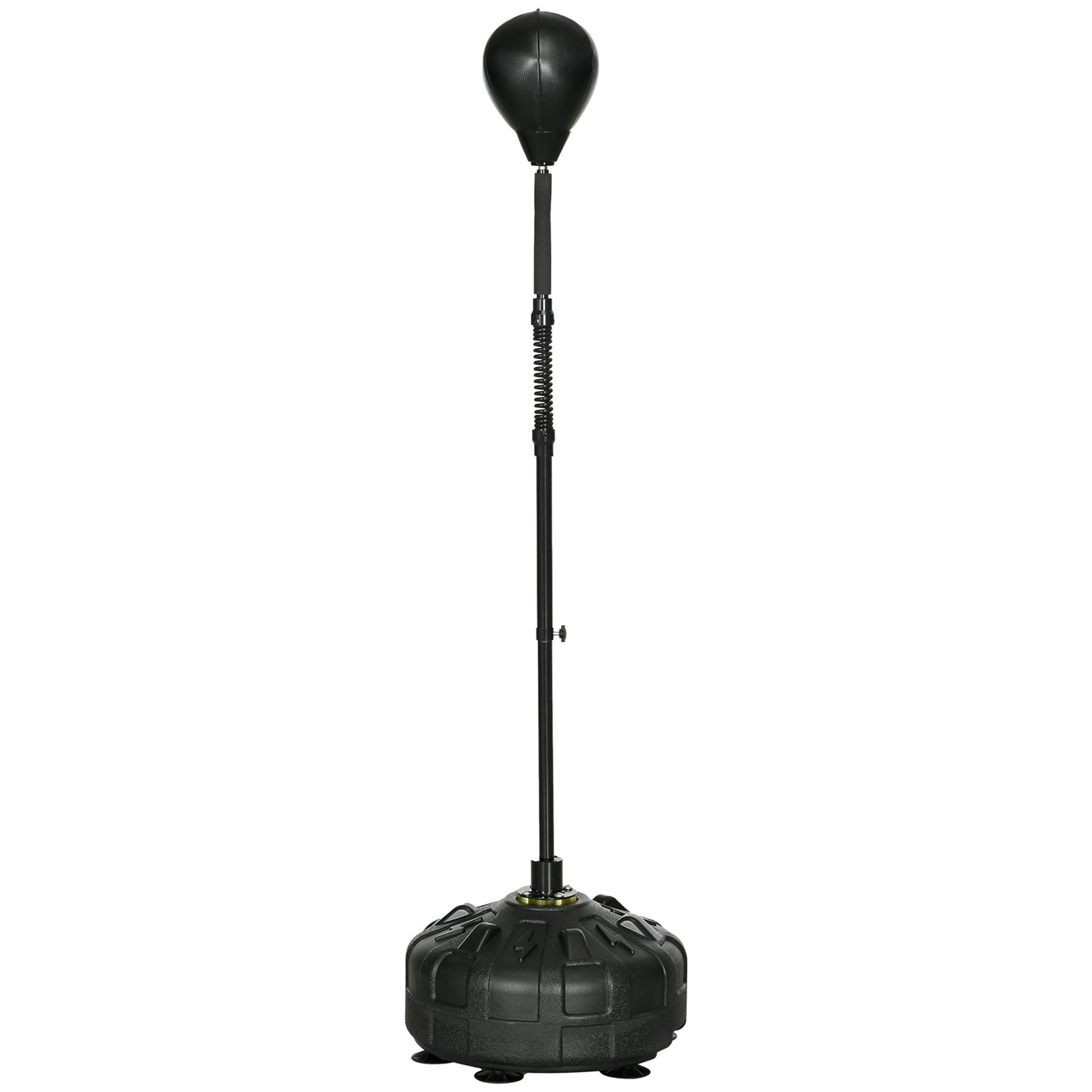 SPORTNOW Punching Ball, 145-180 cm Height Adjustable Free Standing Boxing Bag Trainer with Suction Cup, Stand Boxing Ball, Speed Ball for Exercise, Training, Synthetic Leather, Black