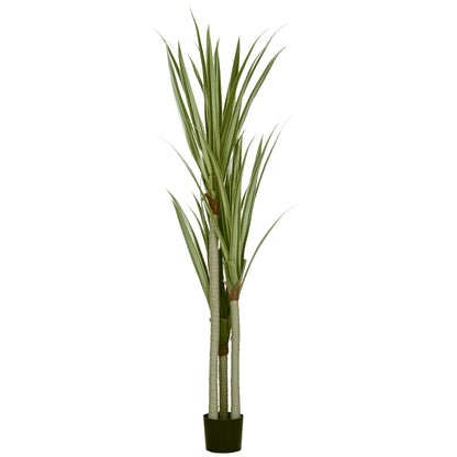 Artificial Yucca Plant in Pot 190 cm Fake Plant with 39 Realistic Leaves for Home Decor Living Room Office Garden Ø17x190 cm Green