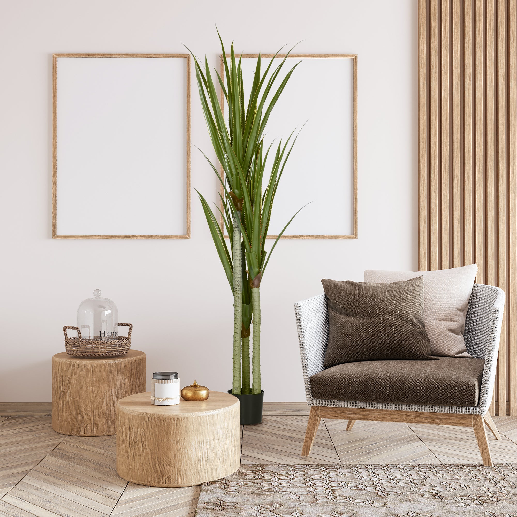 Artificial Yucca Plant in Pot 190 cm Fake Plant with 39 Realistic Leaves for Home Decor Living Room Office Garden Ø17x190 cm Green