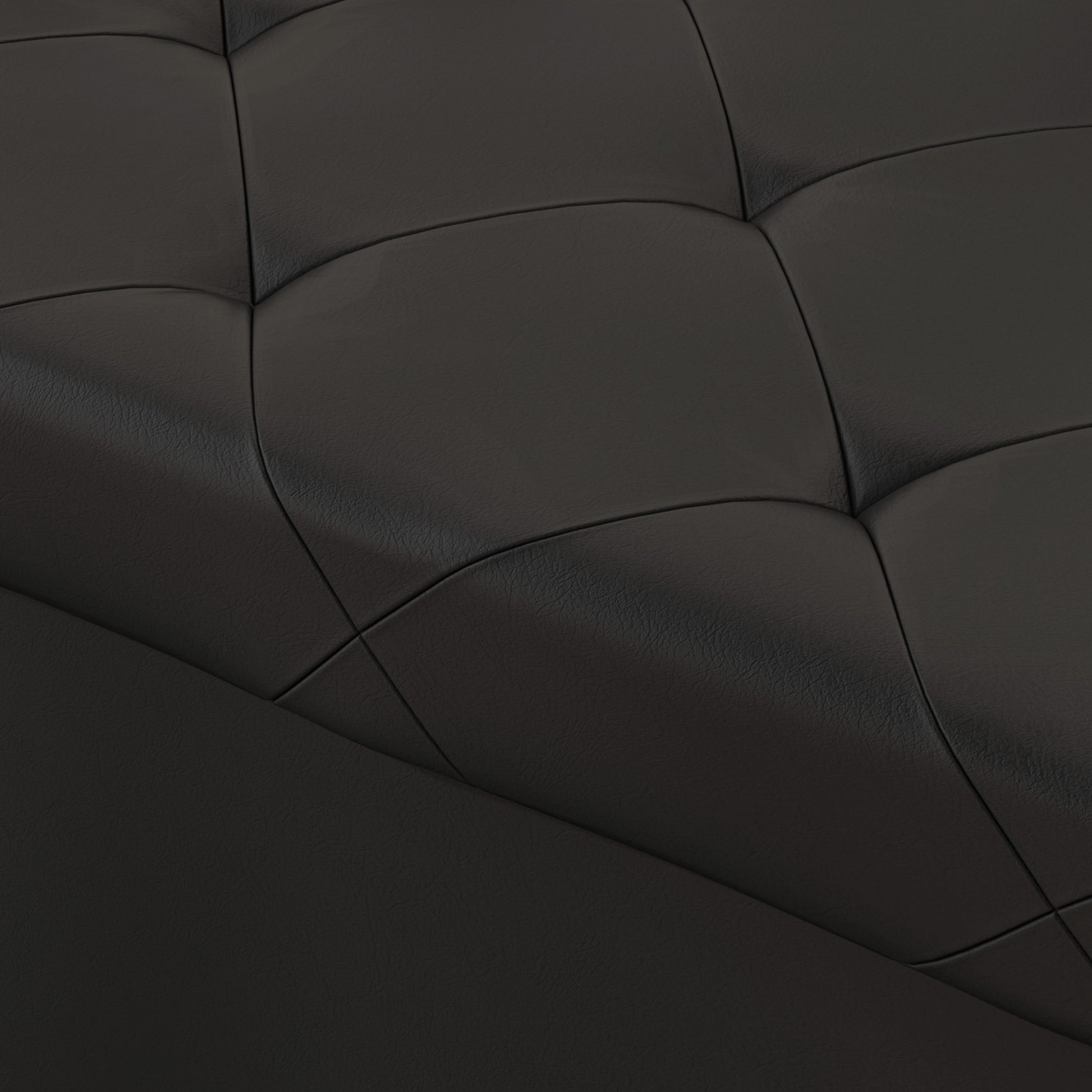 84L Folding Storage Bench, Upholstered Ottoman with PU Leather Cover, 76x38x38cm, Black