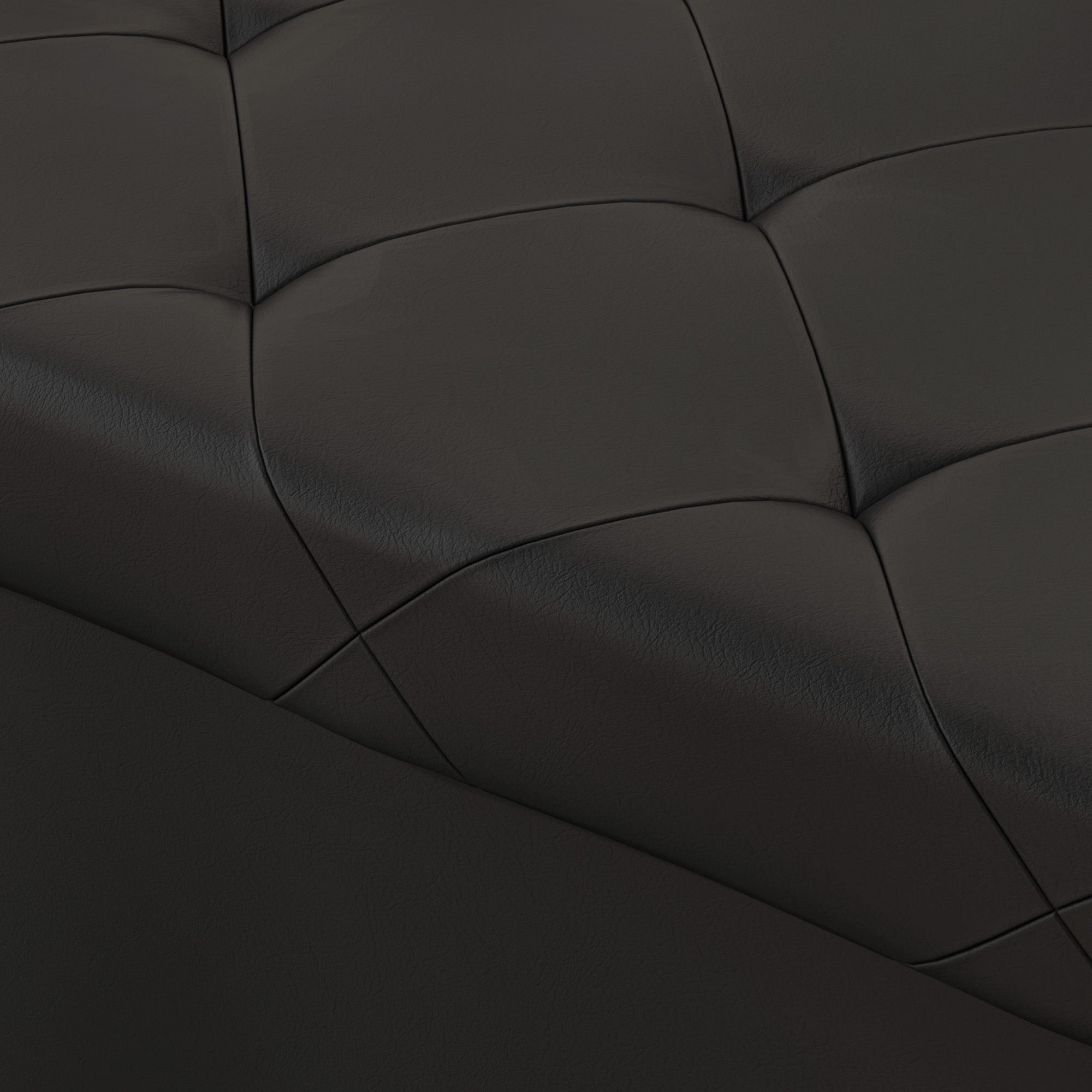 84L Folding Storage Bench, Upholstered Ottoman with PU Leather Cover, 76x38x38cm, Black