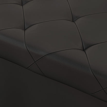 84L Folding Storage Bench, Upholstered Ottoman with PU Leather Cover, 76x38x38cm, Black