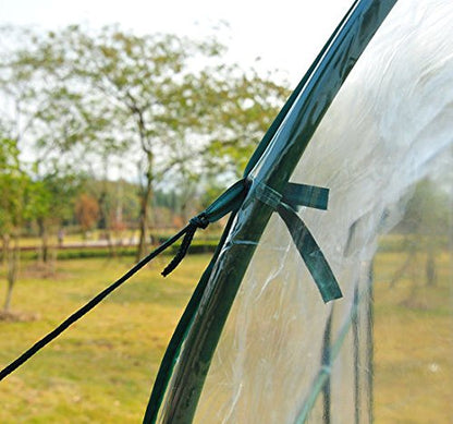 Garden Tunnel Greenhouse, Balcony Greenhouse for Plants and Vegetables with PVC Cover, Roll-Up Door, and Steel Frame, 2x2.5x2m