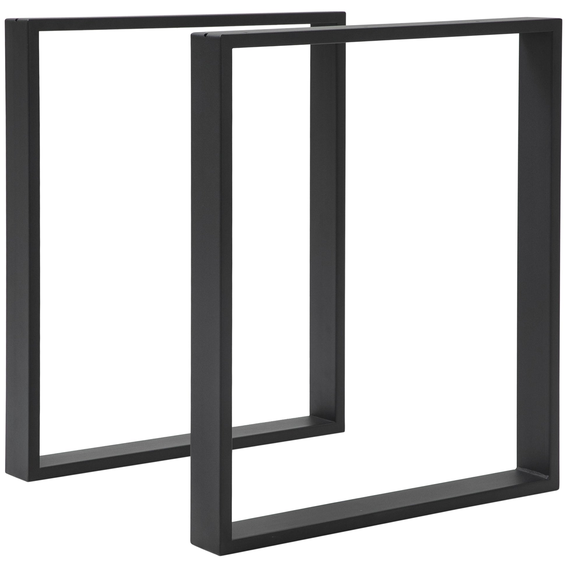 Table Legs 2 Piece Metal Furniture Feet Table Frame 60 x 72 cm Table Runners with Floor Protectors for Dining Table, Desk, Nightstand Black
