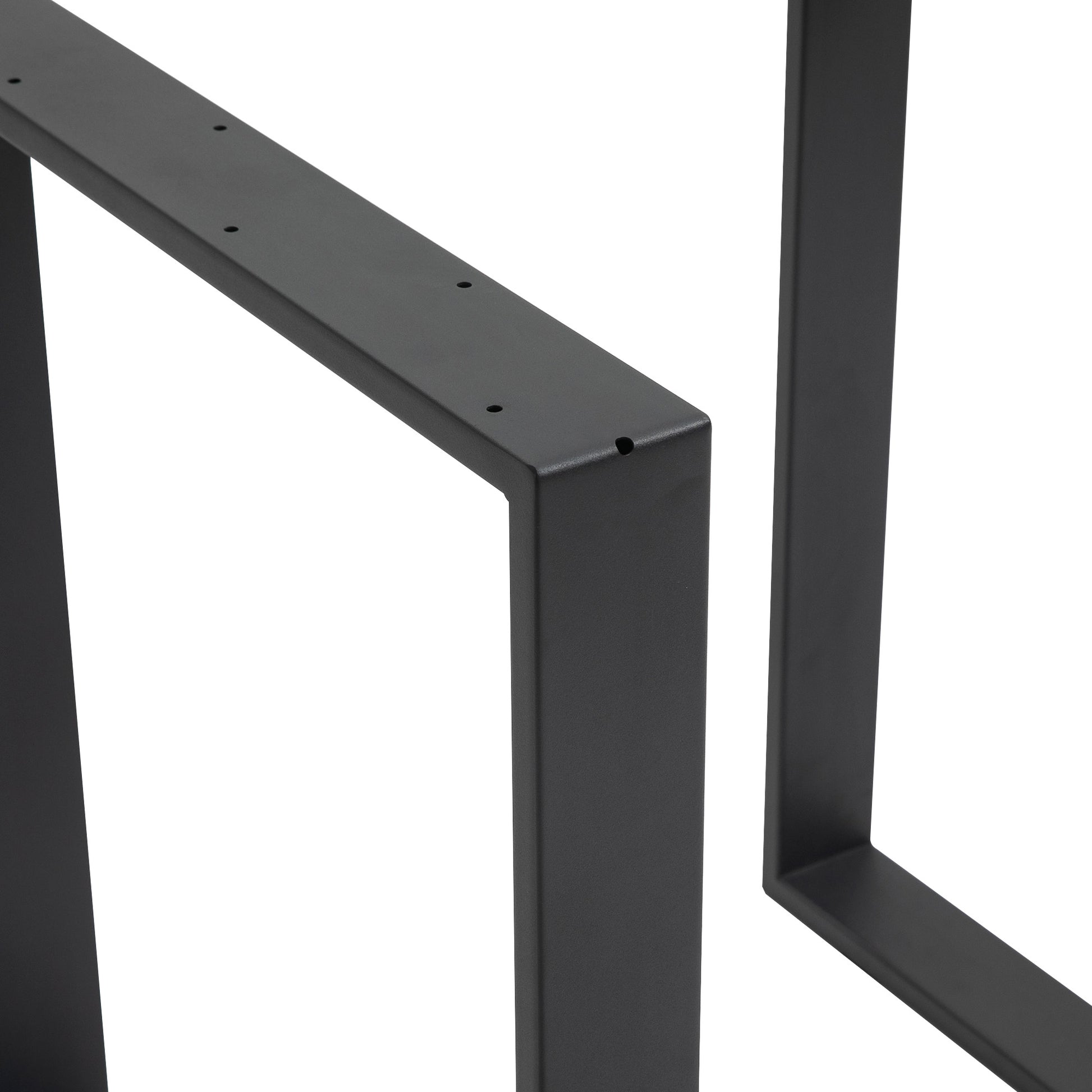 Table Legs 2 Piece Metal Furniture Feet Table Frame 60 x 72 cm Table Runners with Floor Protectors for Dining Table, Desk, Nightstand Black
