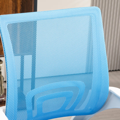 Mesh Office Chair Swivel Desk Chair with Adjustable Height Rocking Function Lumbar Support and Armrests Study Chair Load 120 kg Light Blue