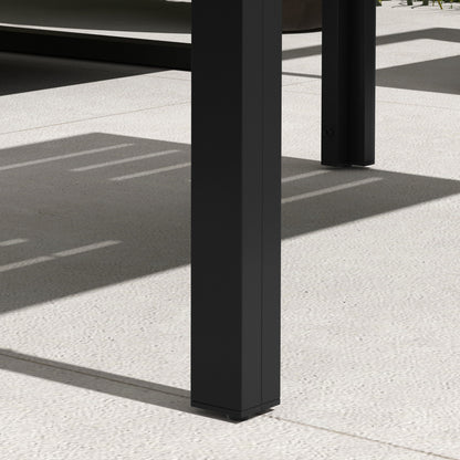 Side Table Balcony Table made of Steel Rectangular Coffee Table weatherproof Garden Table easy-care Sofa Table Outdoor Table for Balcony Garden Terrace Porch Living Room, 101.5x61x46 cm Black
