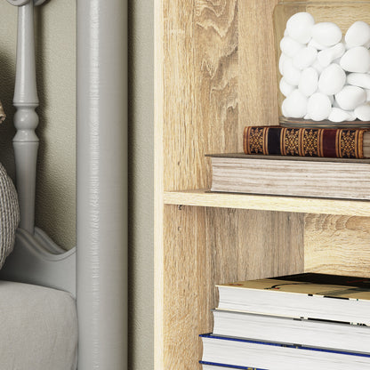 Bookshelf, 5-Tier Storage Shelf, Storage Unit with Adjustable Shelves for Living Room, Bedroom, Office, 30 x 24 x 133.5 cm, Natural Wood