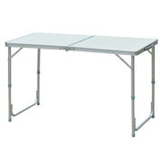 Folding Camping Table Convertible into Suitcase Adjustable Height for Picnic 120x60x54-70 cm with Aluminum Frame