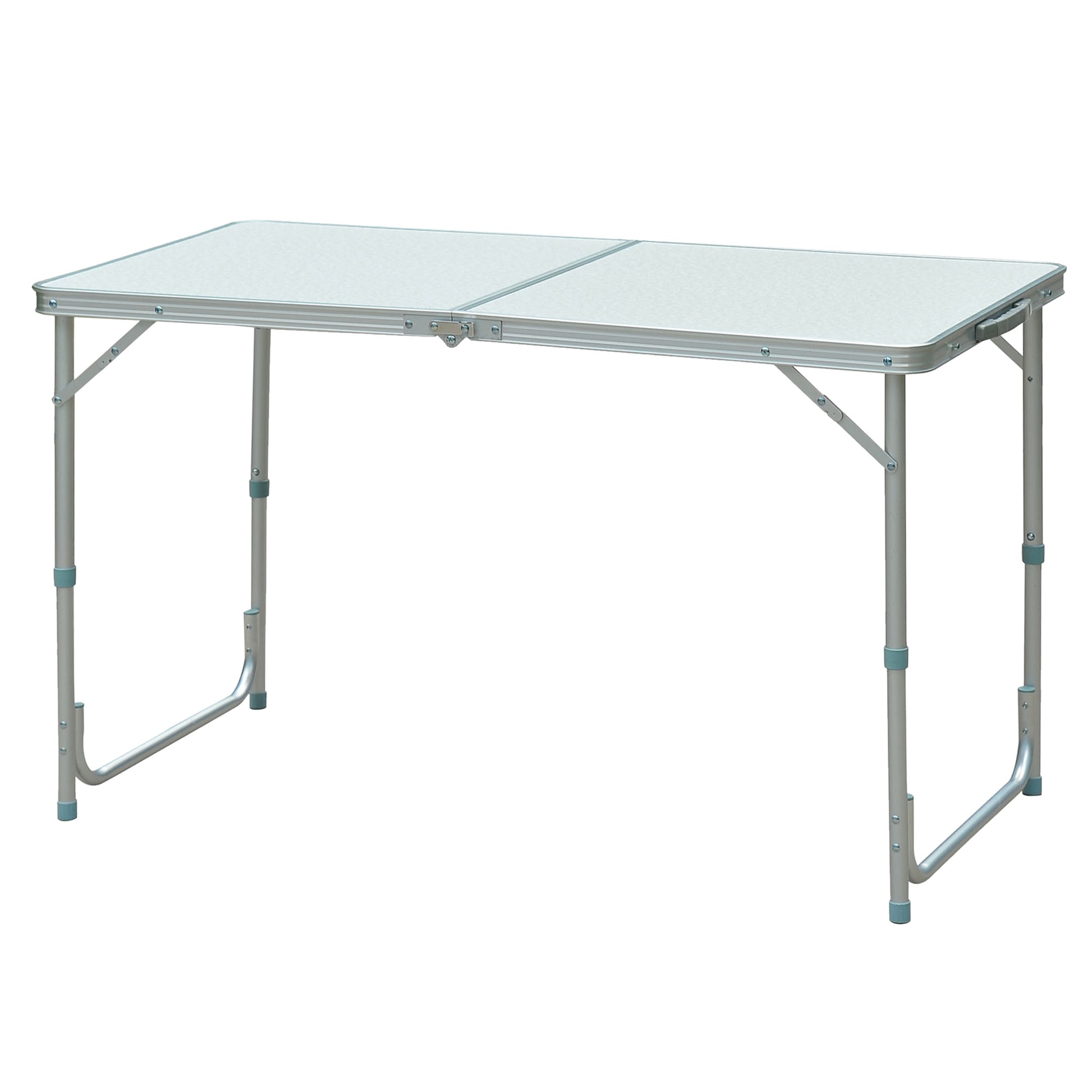 Folding Camping Table Convertible into Suitcase Adjustable Height for Picnic 120x60x54-70 cm with Aluminum Frame
