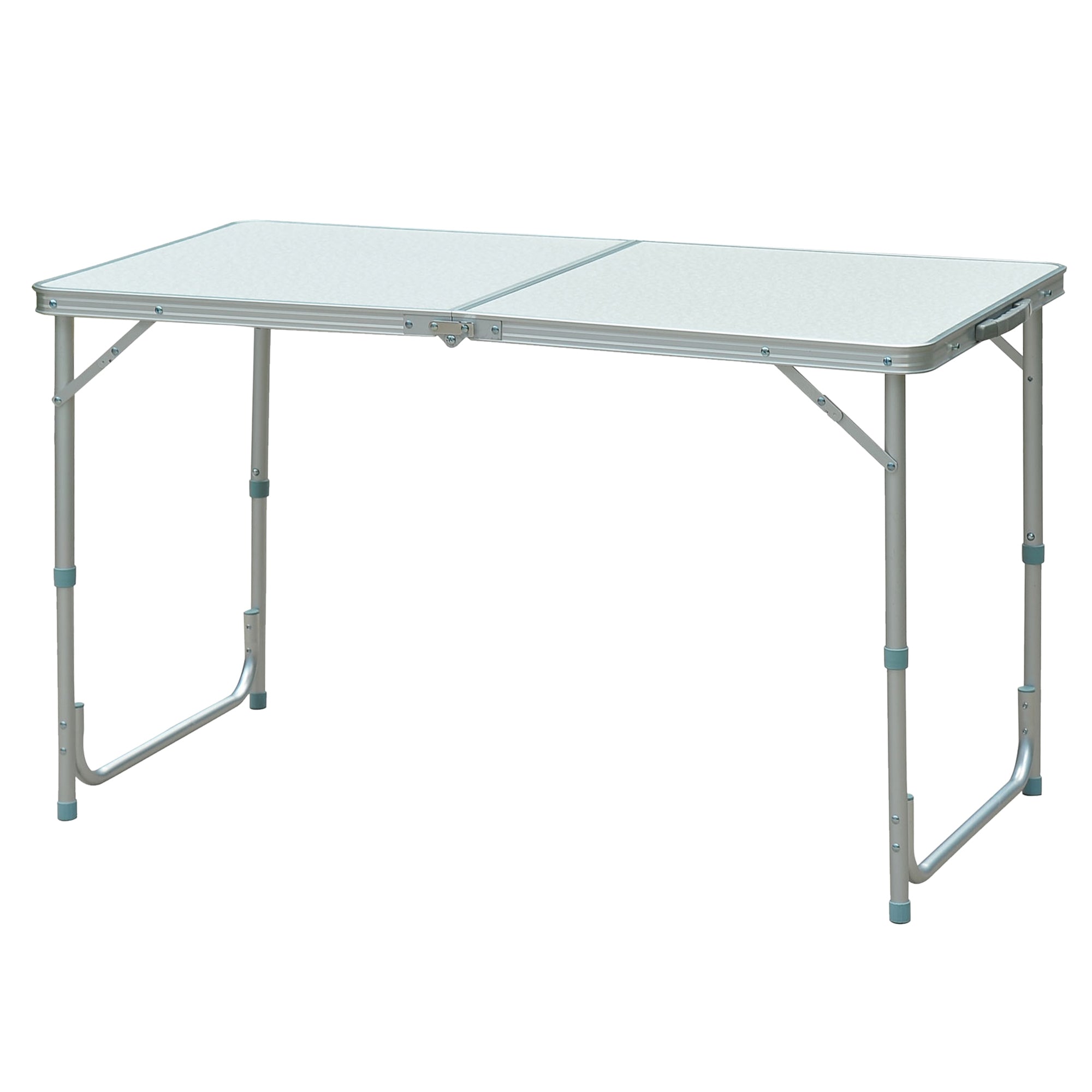 Folding Camping Table Convertible into Suitcase Adjustable Height for Picnic 120x60x54-70 cm with Aluminum Frame