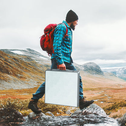 Folding Camping Table Convertible into Suitcase Adjustable Height for Picnic 120x60x54-70 cm with Aluminum Frame