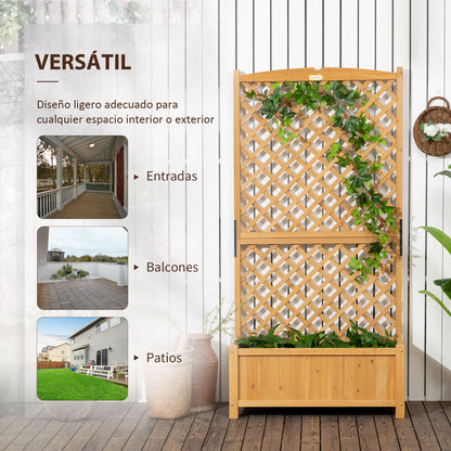 Garden Plant Bed with Trellis Planter with Lattice Climbing Plant Holder Flower Cultivation Plants for Outdoor Patio Terrace Balcony 90x45x180 cm Natural Wood