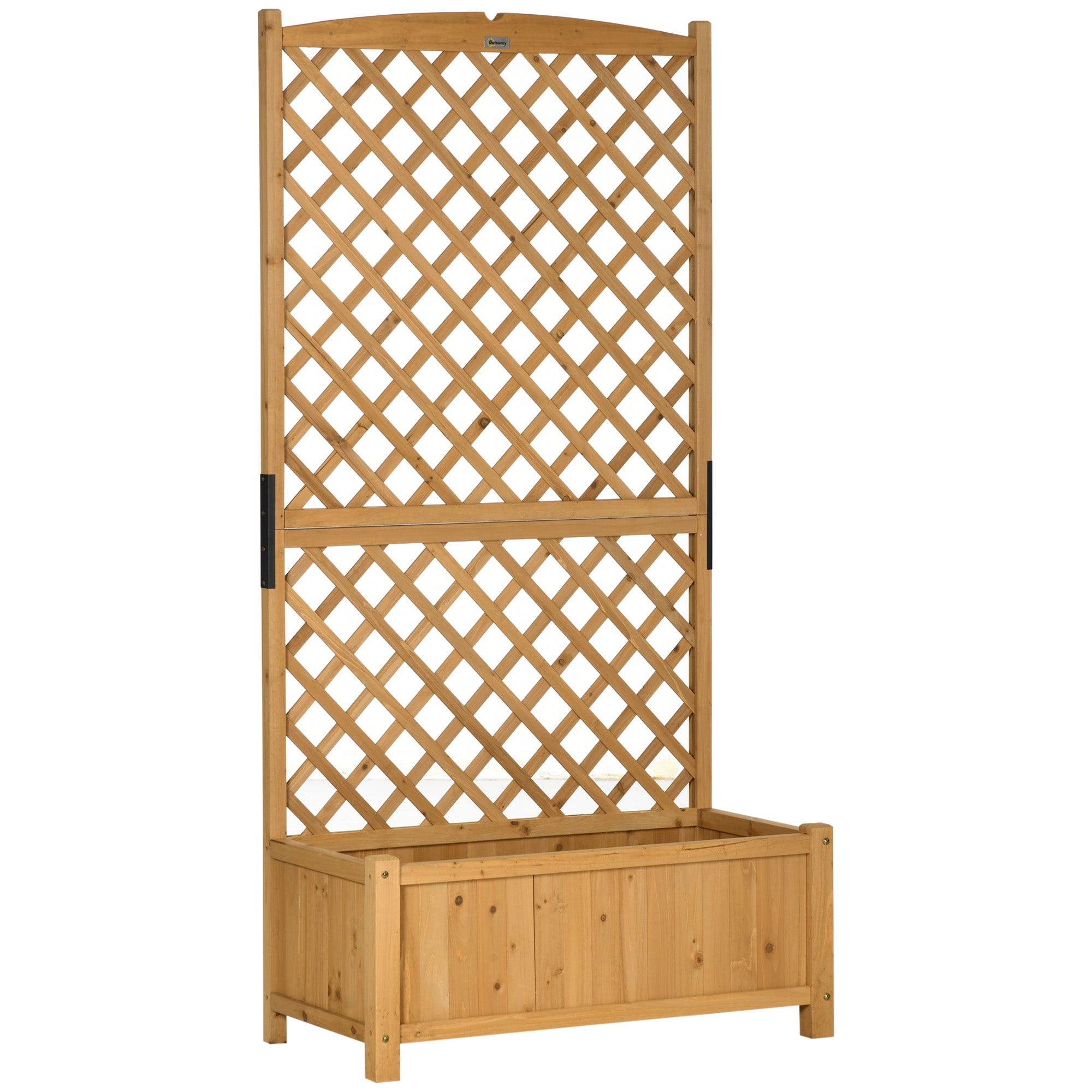 Garden Plant Bed with Trellis Planter with Lattice Climbing Plant Holder Flower Cultivation Plants for Outdoor Patio Terrace Balcony 90x45x180 cm Natural Wood