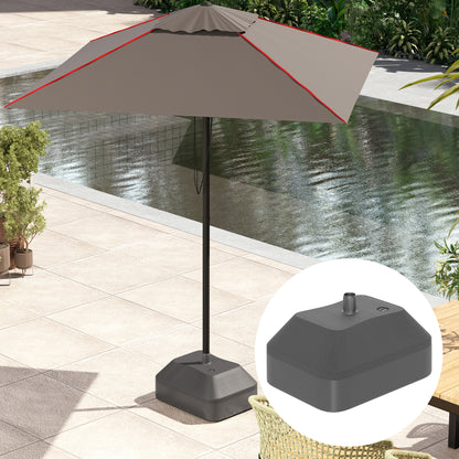 Umbrella Base Stand Anchor Weighted with 20L Water or 24kg Sand for Garden Patio Terrace Black