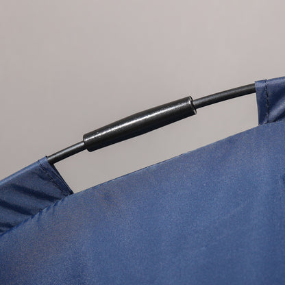 Raised Dog Bed with Canopy, Pet Bed, Dog Lounger outdoor with Roof, Breathable, Taft Fabric for Camping Dark Blue 61 x 46 x 62 cm