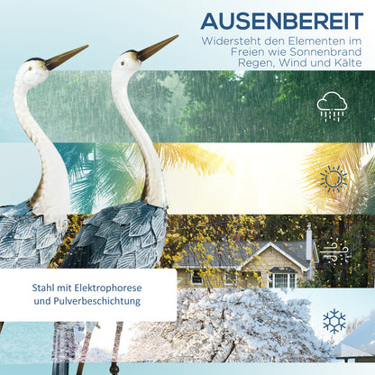 2-Piece Garden Statue Cranes, 72.5/74 cm Garden Figure, Weather-Resistant Outdoor Ornament, Sculpture, Garden Decor for Balcony, Terrace