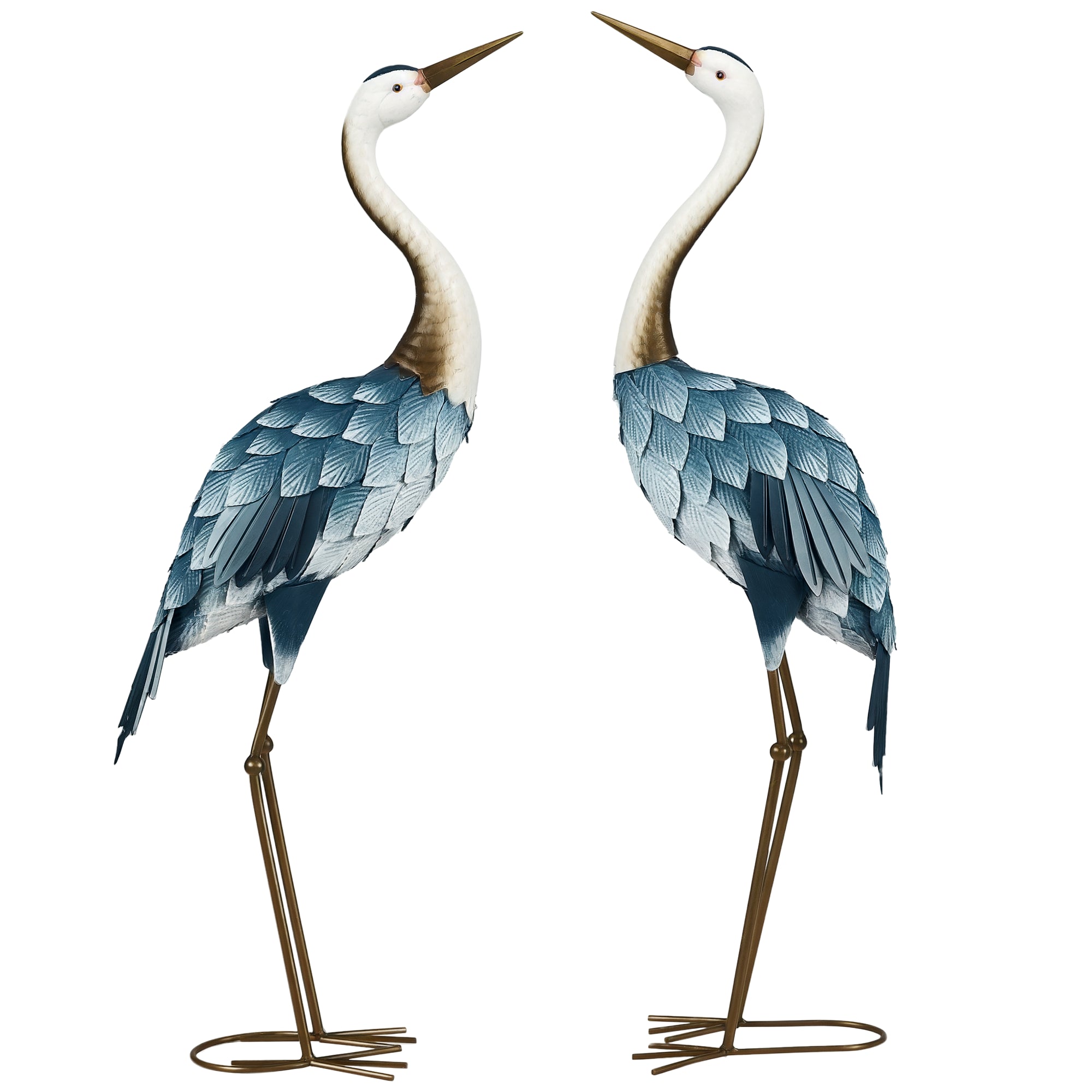 2-Piece Garden Statue Cranes, 72.5/74 cm Garden Figure, Weather-Resistant Outdoor Ornament, Sculpture, Garden Decor for Balcony, Terrace