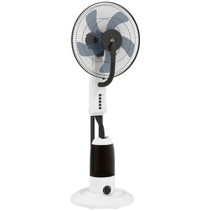 90W Quiet Mist Fan, 120cm Stand Fan with 3 Speeds, 70° Oscillation, Adjustable Head, 2.8L Water Tank, White