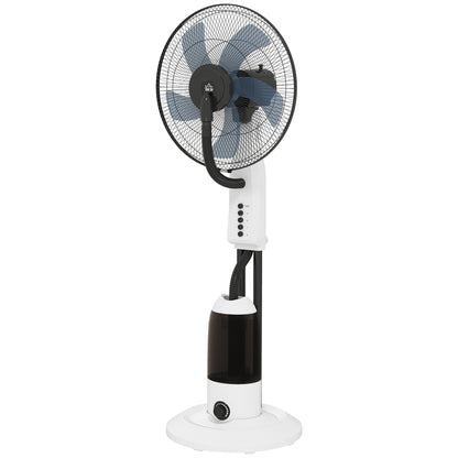 90W Quiet Mist Fan, 120cm Stand Fan with 3 Speeds, 70° Oscillation, Adjustable Head, 2.8L Water Tank, White