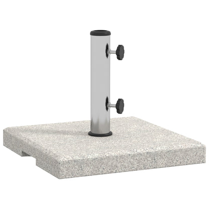 Garden Umbrella Base 25kg for Poles with Ø32mm, Ø38mm and Ø48mm, Granite and Stainless Steel Umbrella Base with Side Knobs and Handles, 38x38x38 cm, Gray