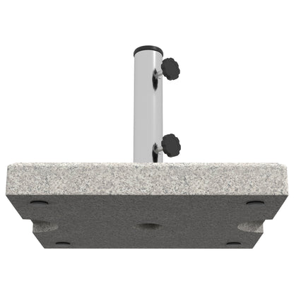 Garden Umbrella Base 25kg for Poles with Ø32mm, Ø38mm and Ø48mm, Granite and Stainless Steel Umbrella Base with Side Knobs and Handles, 38x38x38 cm, Gray