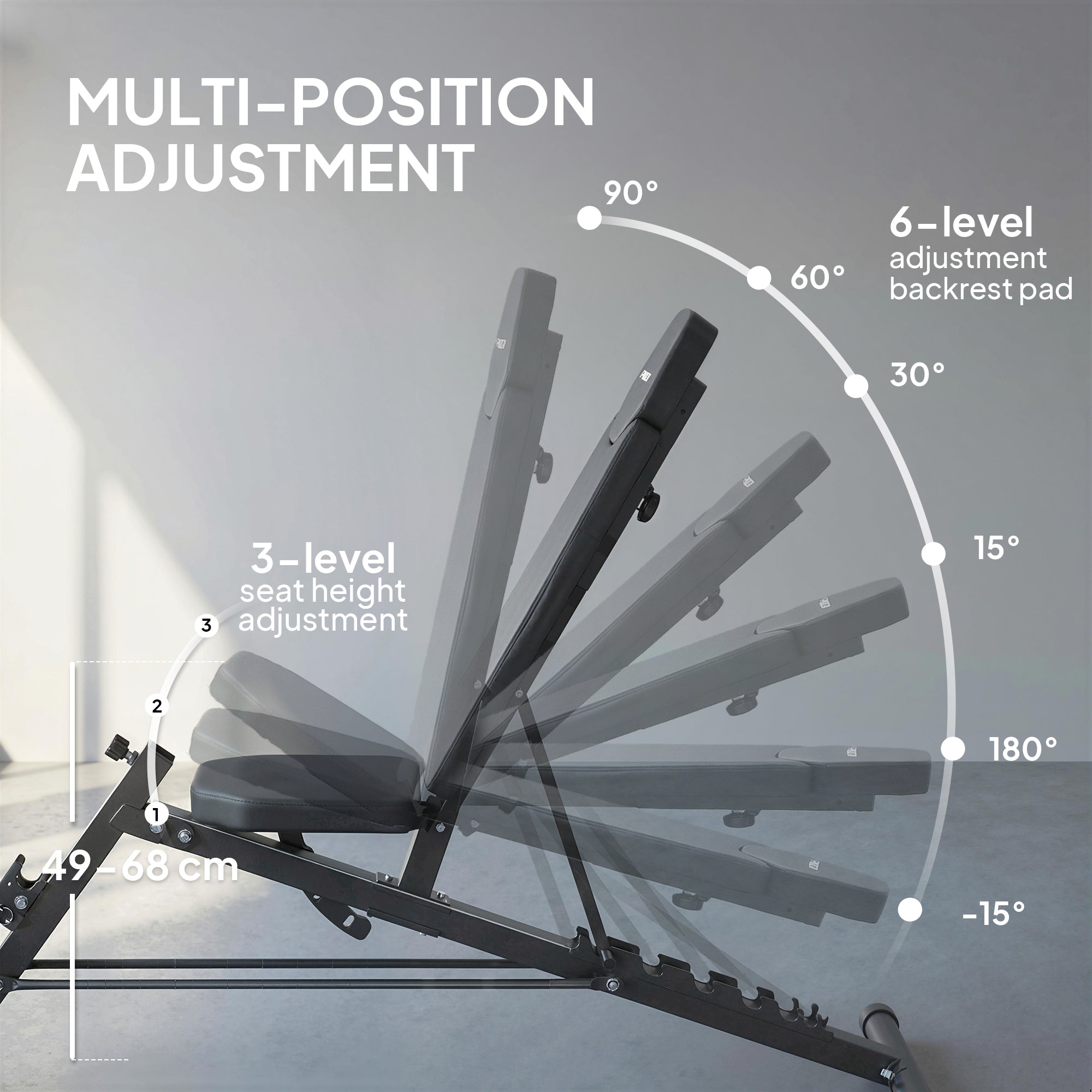 SPORTNOW 4-in-1 Adjustable Dumbbell Bench with Leg Extension & Preacher Curl Pad, 6-Position Backrest, Adjustable Seat & Pads, Multi-Function Incline Bench, 330 lb Capacity — Home Gym Back Trainer